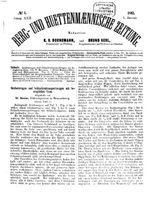 Berg- und hüttenmännische Zeitung Donnerstag 1. Januar 1863