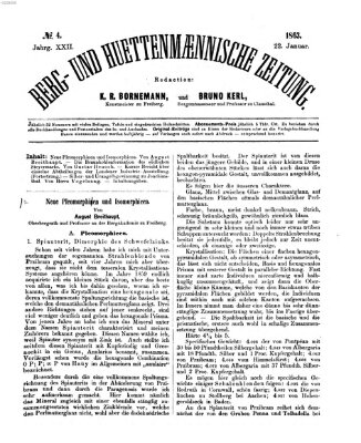 Berg- und hüttenmännische Zeitung Donnerstag 22. Januar 1863