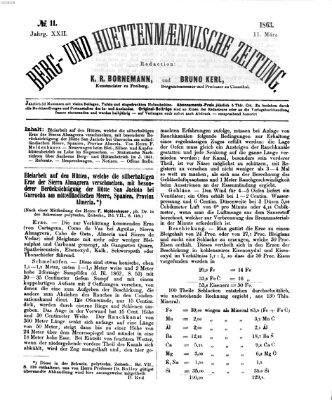 Berg- und hüttenmännische Zeitung Mittwoch 11. März 1863