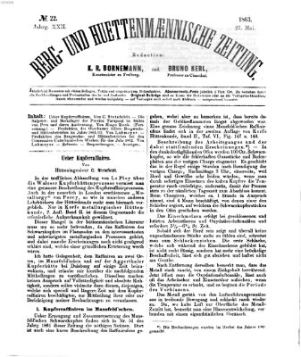 Berg- und hüttenmännische Zeitung Mittwoch 27. Mai 1863