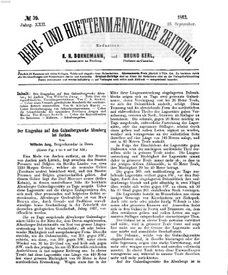 Berg- und hüttenmännische Zeitung Mittwoch 23. September 1863