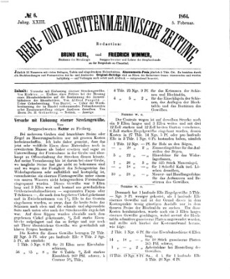 Berg- und hüttenmännische Zeitung Freitag 5. Februar 1864