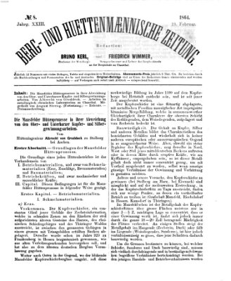 Berg- und hüttenmännische Zeitung Freitag 19. Februar 1864