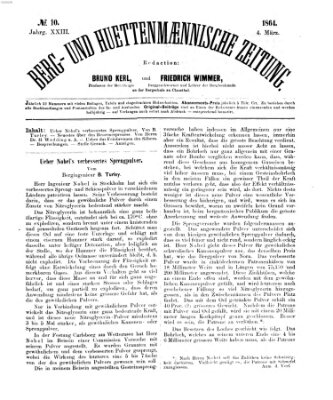 Berg- und hüttenmännische Zeitung Freitag 4. März 1864