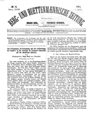 Berg- und hüttenmännische Zeitung Freitag 1. April 1864