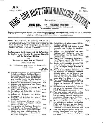 Berg- und hüttenmännische Zeitung Freitag 15. April 1864