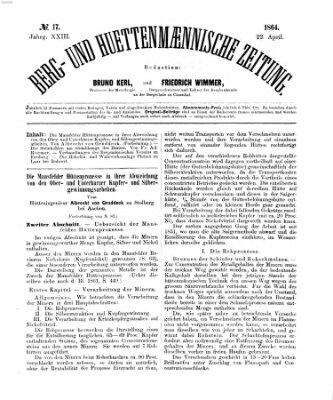 Berg- und hüttenmännische Zeitung Freitag 22. April 1864