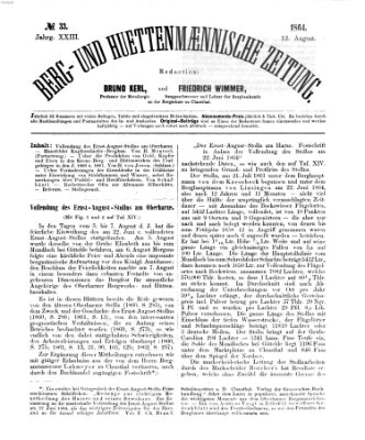 Berg- und hüttenmännische Zeitung Freitag 12. August 1864