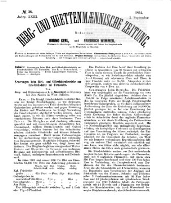 Berg- und hüttenmännische Zeitung Freitag 2. September 1864