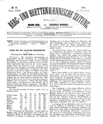 Berg- und hüttenmännische Zeitung Freitag 18. November 1864