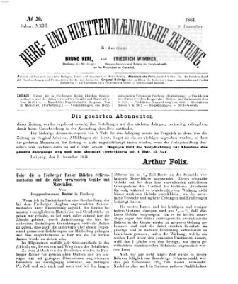 Berg- und hüttenmännische Zeitung Freitag 9. Dezember 1864