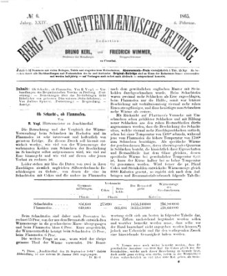 Berg- und hüttenmännische Zeitung Montag 6. Februar 1865