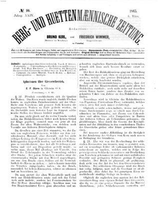 Berg- und hüttenmännische Zeitung Montag 6. März 1865