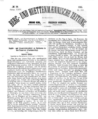 Berg- und hüttenmännische Zeitung Montag 24. Juli 1865