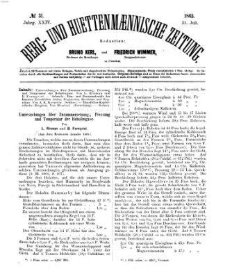 Berg- und hüttenmännische Zeitung Montag 31. Juli 1865