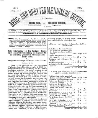 Berg- und hüttenmännische Zeitung Montag 5. Februar 1866