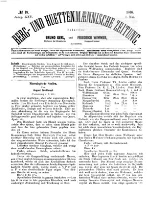 Berg- und hüttenmännische Zeitung Montag 7. Mai 1866