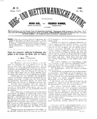 Berg- und hüttenmännische Zeitung Montag 21. Mai 1866