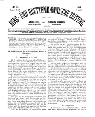 Berg- und hüttenmännische Zeitung Montag 9. Juli 1866