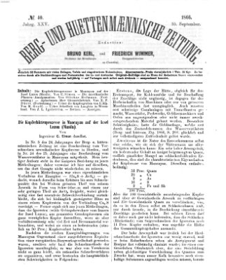 Berg- und hüttenmännische Zeitung Sonntag 30. September 1866