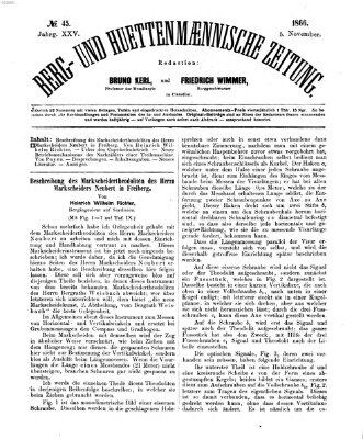 Berg- und hüttenmännische Zeitung Montag 5. November 1866