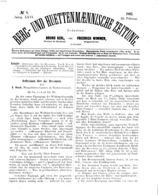 Berg- und hüttenmännische Zeitung Freitag 22. Februar 1867