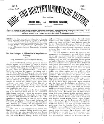 Berg- und hüttenmännische Zeitung Freitag 1. März 1867