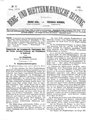 Berg- und hüttenmännische Zeitung Freitag 29. März 1867