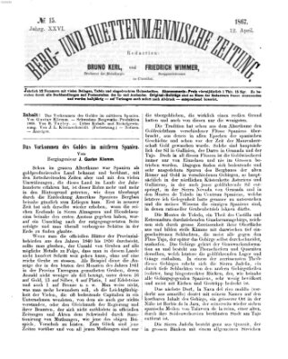 Berg- und hüttenmännische Zeitung Freitag 12. April 1867