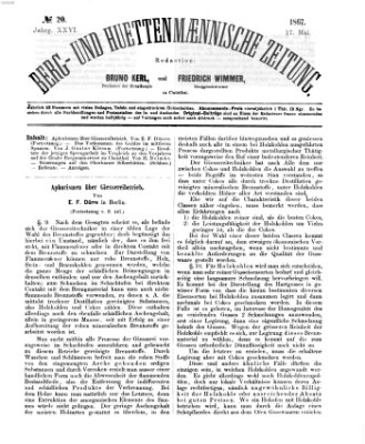 Berg- und hüttenmännische Zeitung Freitag 17. Mai 1867