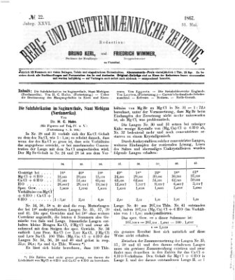 Berg- und hüttenmännische Zeitung Freitag 31. Mai 1867