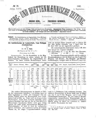 Berg- und hüttenmännische Zeitung Freitag 6. September 1867