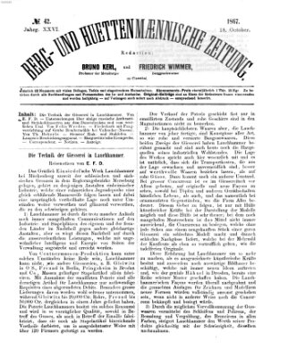 Berg- und hüttenmännische Zeitung Freitag 18. Oktober 1867
