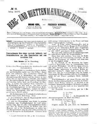 Berg- und hüttenmännische Zeitung Freitag 1. November 1867