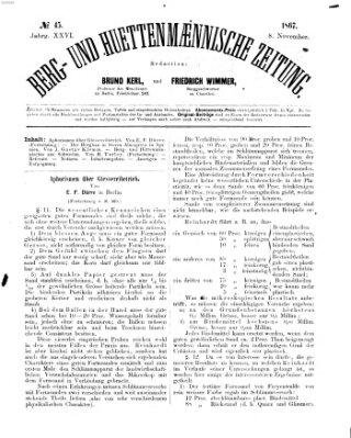 Berg- und hüttenmännische Zeitung Freitag 8. November 1867