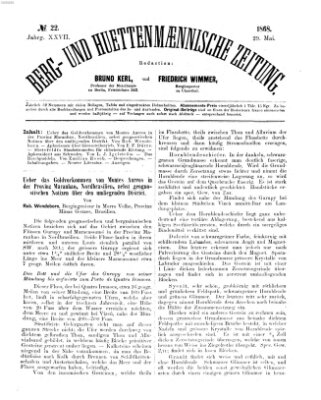 Berg- und hüttenmännische Zeitung Freitag 29. Mai 1868