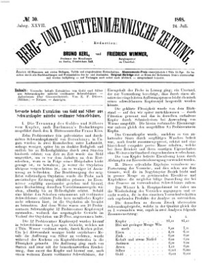 Berg- und hüttenmännische Zeitung Freitag 24. Juli 1868