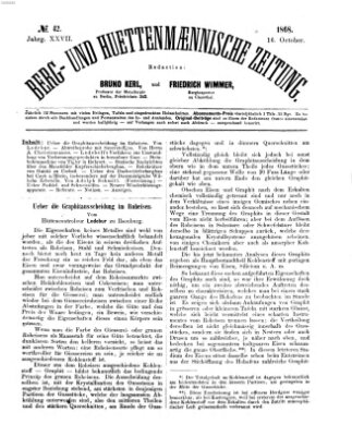 Berg- und hüttenmännische Zeitung Freitag 16. Oktober 1868