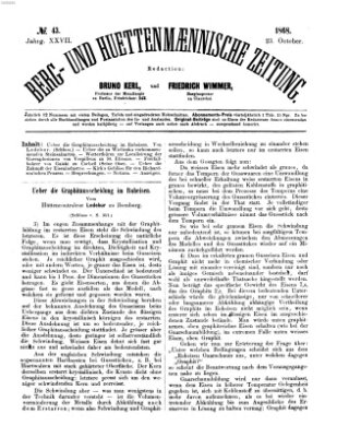 Berg- und hüttenmännische Zeitung Freitag 23. Oktober 1868