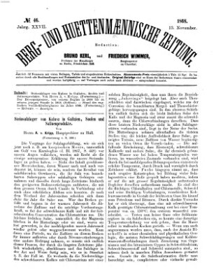 Berg- und hüttenmännische Zeitung Freitag 13. November 1868