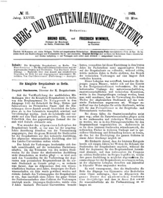 Berg- und hüttenmännische Zeitung Freitag 12. März 1869