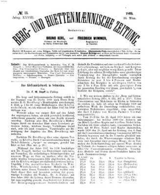 Berg- und hüttenmännische Zeitung Freitag 26. März 1869