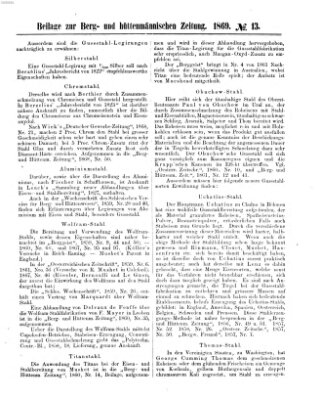 Berg- und hüttenmännische Zeitung Freitag 26. März 1869