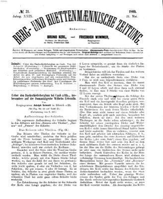 Berg- und hüttenmännische Zeitung Freitag 21. Mai 1869