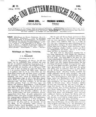 Berg- und hüttenmännische Zeitung Freitag 28. Mai 1869