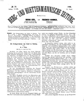 Berg- und hüttenmännische Zeitung Freitag 11. Juni 1869