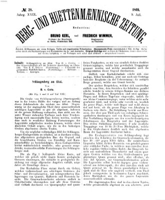 Berg- und hüttenmännische Zeitung Freitag 9. Juli 1869