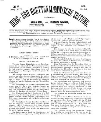 Berg- und hüttenmännische Zeitung Freitag 16. Juli 1869