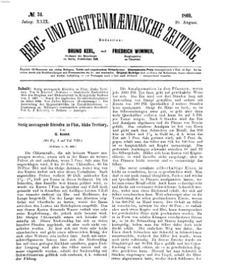 Berg- und hüttenmännische Zeitung Freitag 20. August 1869