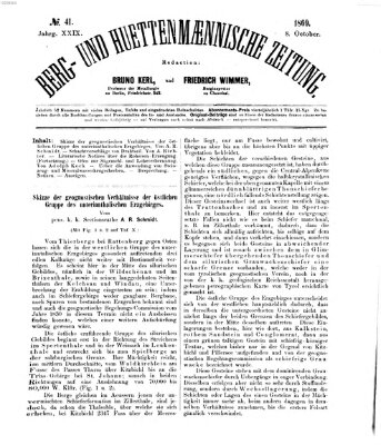 Berg- und hüttenmännische Zeitung Freitag 8. Oktober 1869